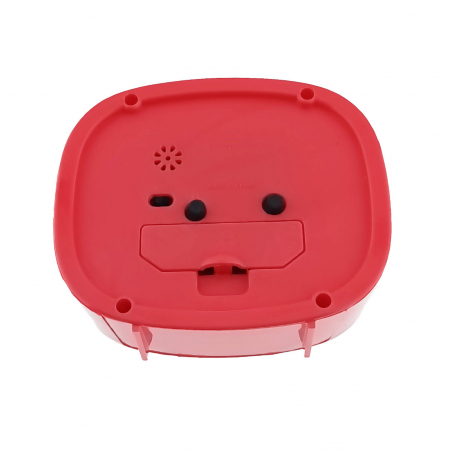 Ceas de masa cu alarma, afisaj analog, alimentare 1 x AA, cadran rosu, 124 x 105 x 40 mm, fond alb [4]
