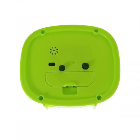Ceas de masa cu alarma, afisaj analog, alimentare 1 x AA, cadran verde, 124 x 105 x 40 mm, fond alb [1]