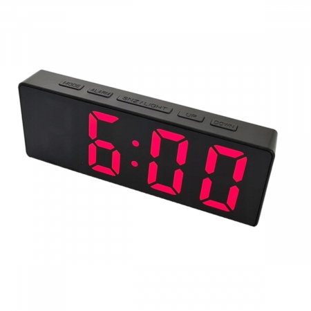 Ceas de birou - Ceas de masa digital cu afisaj LED rosu, multifunctional, VT-93816-R, dimensiuni 160 x 62 x 31 mm, ABS, negru