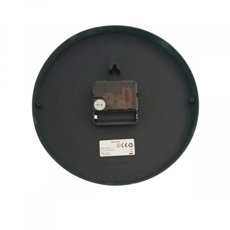 Ceas de perete silentios, cu design simplu, diametru 25 cm, afisaj analogic, cadran negru, fond alb [2]