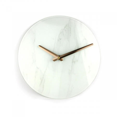 Ceasuri decorative - Ceas decorativ de perete Platinet Marble 44871, cadran din marmura imitativa si sticla, 250x250x35mm