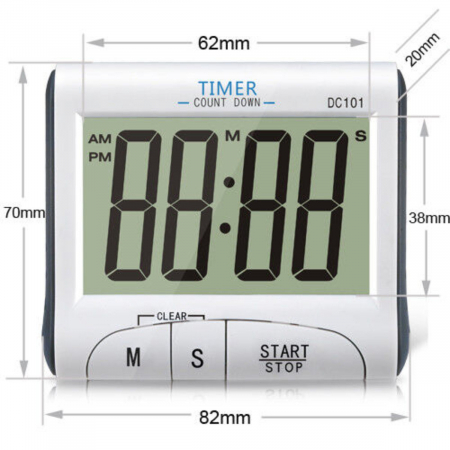 Ceas digital BLOW TH101, de interior, cu alarma si cronometru, suport de masa si magnet, 83x73x22mm, alb [2]