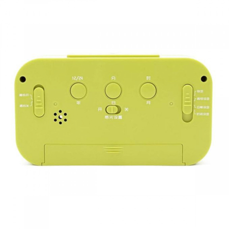 Ceas digital LED, cu alarma, termometru si calendar, amanare alarma, senzor iluminare, baterie 3 x AAA, 137 x 80 x 48 mm, verde [3]