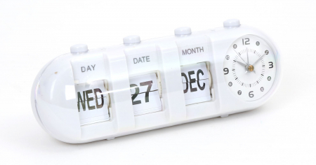 Ceas Platinet cu calendar si alarma ,Alb , January (27x10x9 cm) [3]
