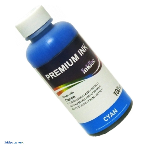 Cerneala refill imprimante inkjet - Cerneala InkTec pentru cartuse Canon CLI-251C, CLI-251XLC, CLI-451C, CLI-451XLC, 100 ml, cyan