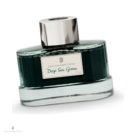 Cerneala si Consumabile pentru Stilouri - Cerneala pentru stilou Deep Sea Green, Graf von Faber Castell, calimara 75 ml, rezistenta la lumina