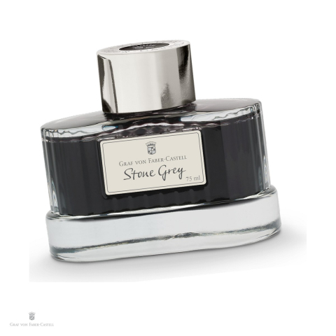 Cerneala si Consumabile pentru Stilouri - Cerneala pentru stilou Stone Grey, Graf von Faber Castell, calimara 75 ml, rezistenta la lumina