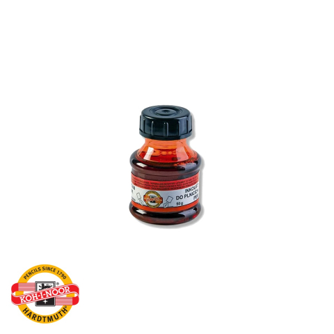 Birotica papetarie - Cerneala rosie la calimara Koh-I-Noor, 50 ml, pentru stilou, recipient plastic rezistent