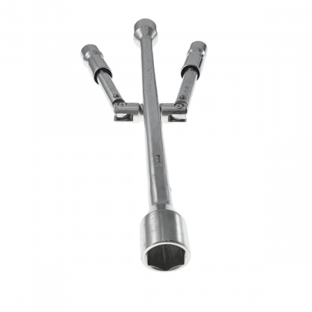 Cheie cruce pentru roti auto, capete hexagonale tubulare de 17, 19, 21, 23 mm, 2 brate pliabile, lungime 375 mm [4]