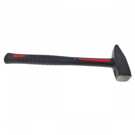 Ciocane - Ciocan 1000g, cu maner 335x38x30mm, din fibra, izolat, anti-alunecare, negru cu rosu