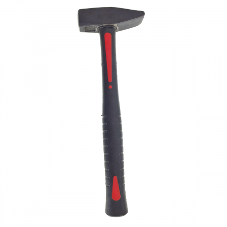 Ciocan 1000g, cu maner 335x38x30mm, din fibra, izolat, anti-alunecare, negru cu rosu [3]