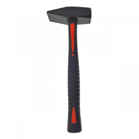 Ciocane - Ciocan 1500g, cu maner 335x33x28mm, din fibra, izolat, anti-alunecare, negru cu rosu
