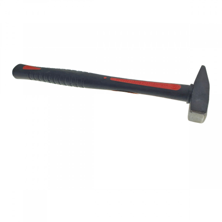 Ciocane - Ciocan 200g, cu maner 286x30x23mm, din fibra, izolat, anti-alunecare, negru cu rosu