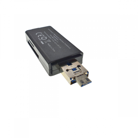 Cititor Carduri USB 3.0 - Cititor carduri CR3in1, OTG, cu USB 3.1 tip C si USB 2.0 cu microUSB