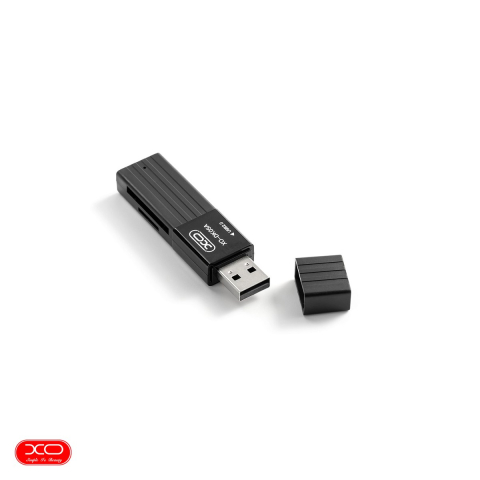 Cititoare Carduri - Cititor de carduri SD si microSD, XO DK05A, 2 in 1, interfata si conectare USB 2.0, cu capac, negru
