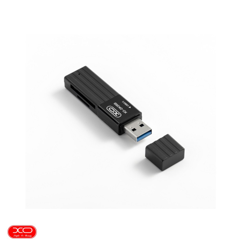 Cititoare Carduri - Cititor de carduri SD si microSD, XO DK05B, 2 in 1, interfata si conectare USB 3.0, cu capac, negru