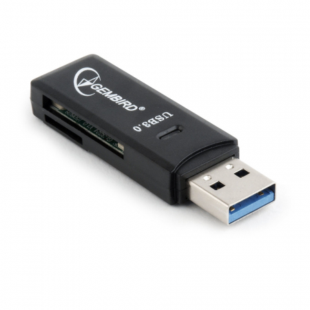 Card Reader extern GEMBIRD, interfata USB 3.0, citeste/scrie: SD, micro SD; plastic, negru [3]
