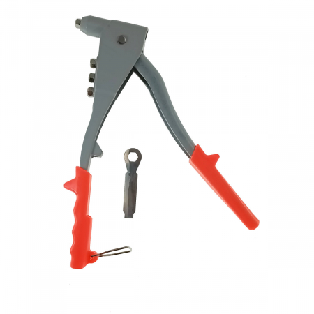 Cleste capsator pop nituri profesional, 10139, 4 capete interschimbabile, manere izolate, negru cu rosu [1]