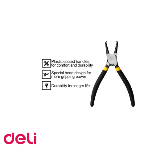 Cleste cu varf subtire curbat Deli DL0343, 7 inch, otel 40Cr, pentru lucrari de precizie [4]