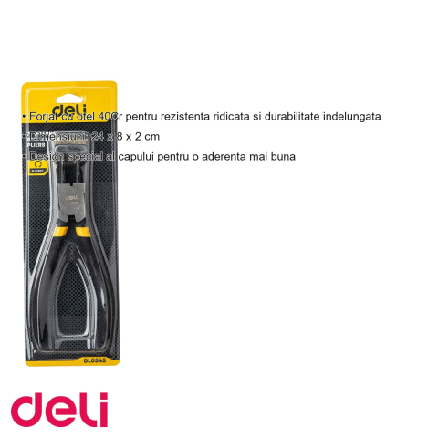 Cleste cu varf subtire curbat Deli DL0343, 7 inch, otel 40Cr, pentru lucrari de precizie [2]