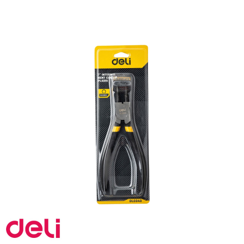 Bricolaj - Cleste cu varf subtire curbat Deli DL0343, 7 inch, otel 40Cr, pentru lucrari de precizie