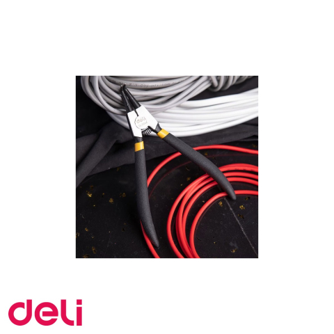 Cleste cu varf subtire curbat Deli DL0344, otel 40Cr, 7 inch, pentru lucrari de precizie [4]