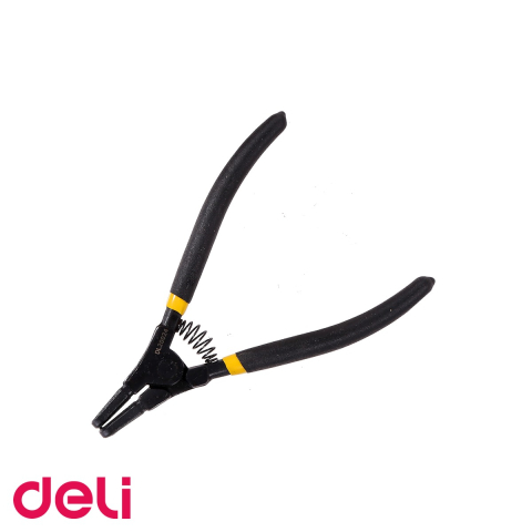 Bricolaj - Cleste cu varf subtire curbat Deli DL20024, 7 inch, otel Cr-V, finisaj negru antirugina, pentru electricieni si mecanici