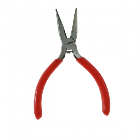 Cleste drept cu varf lung, cu arc, Xtreme 00555, 150mm, suprafata de prindere zimtata, rosu [1]