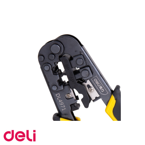 Cleste sertizare cabluri retea Deli, 2 in 1 sertizator mufe 4/6/8P si cutter, otel forjat carbon [4]