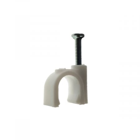 Organizare cabluri - Clip pentru cabluri,7mm, organizare si ghidaj, alb, set 100 buc