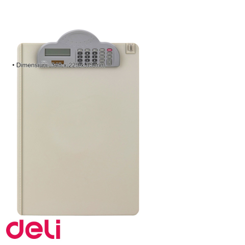 Clipboard A4 profesional Deli cu calculator integrat 8 digiti si suport stilou, pentru birou [2]