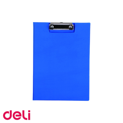 Clipboarduri si suporturi de scriere - Clipboard dublu Deli, format A4, albastru, cu buzunar interior, pentru organizare documente la birou