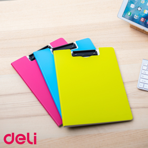 Clipboard dublu Deli, format A4, din PP foam, culori neon, pentru organizare documente la birou si scoala [4]