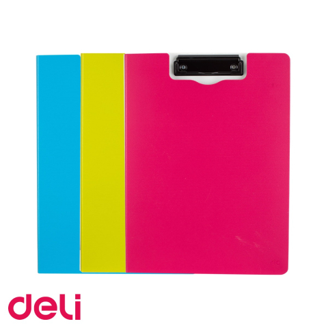 Clipboarduri si suporturi de scriere - Clipboard dublu Deli, format A4, din PP foam, culori neon, pentru organizare documente la birou si scoala