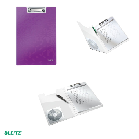 Clipboard Leitz WOW, dublu, polyfoam, A4, capacitate 100 coli, mov [3]