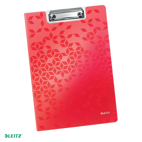 Clipboard Leitz WOW, dublu, polyfoam, A4, capacitate 100 coli, rosu [0]