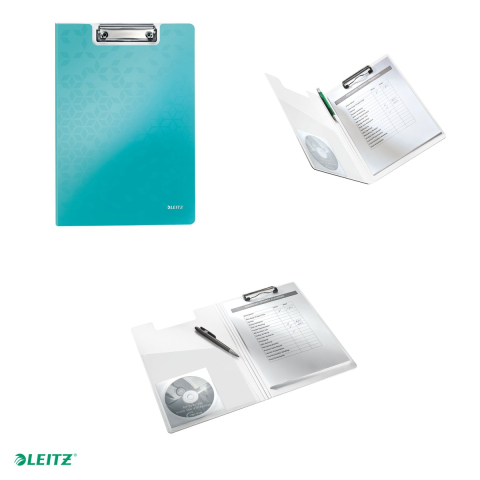 Clipboard Leitz WOW, dublu, polyfoam, A4, capacitate 100 coli, turcoaz [3]