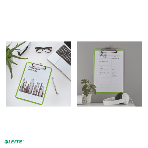 Clipboard Leitz WOW, simplu, PS, A4, capacitate 100 coli, verde [4]