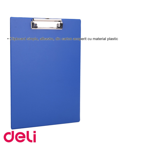 Clipboard simplu Deli, format A4, albastru, din carton plastifiat, pentru birou si scoala [2]