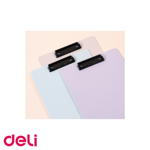 Clipboard simplu Deli Macarons, format A4, din PP foam tristratat, clips metalic, culori pastelate [3]