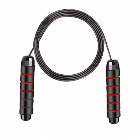 Coarda de sarit reglabila, lungime 270 cm, cu manere de 15.5 x 3 cm din spuma moale, cu sistem de rulmenti, pentru exercitii aerobice [1]