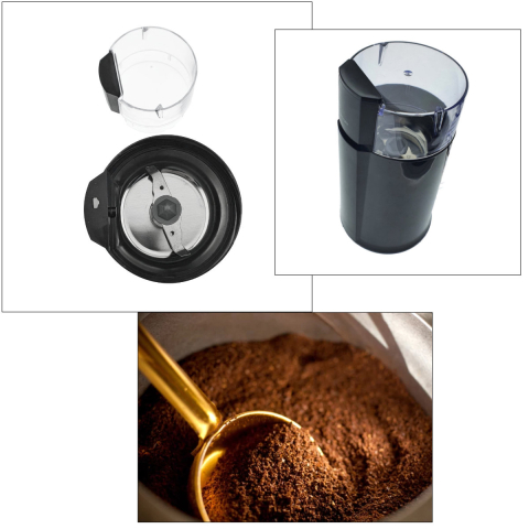Coffee Grinder cu Lama, Negru, pentru Cafea Proaspata Macinata, Utilizare la Espresso, Ibric, Filtru si Condimente, cu Design Compact si Functie Puls, 91516 [1]