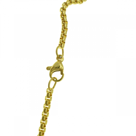Colier cu pandativ medalion, talisman design simbolic Sigiliul Celor Sapte Arhangheli, SN-01G, din otel inoxidabil, auriu [6]