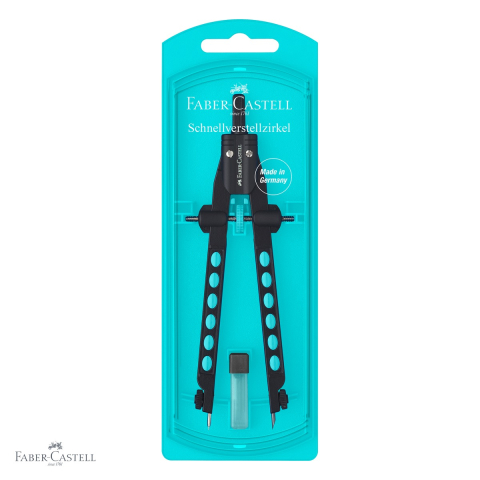 Compas Faber-Castell Factory Neon 2022 cu reglare rapida, cerc maxim 340mm, culori neon asortate, pentru scoala [3]