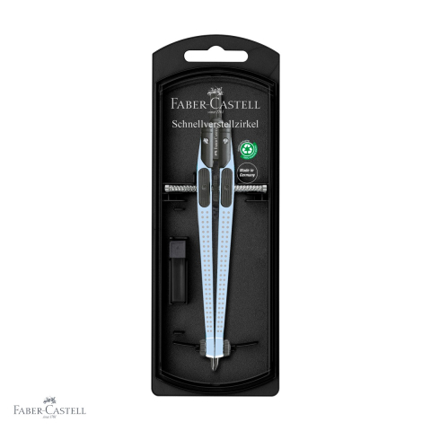 Instrumente de geometrie - Compas Faber-Castell Quick-Set Grip, mecanism de blocare si rotita de derulare, pentru desen tehnic