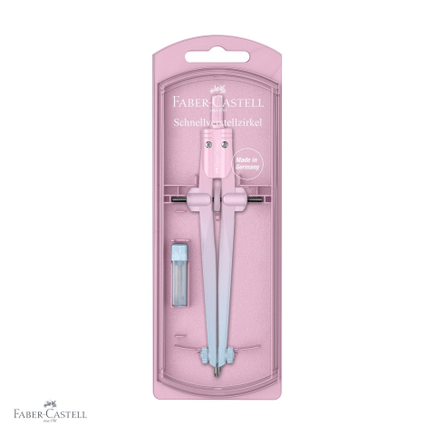 Instrumente de geometrie - Compas Faber-Castell Stream Flow, reglare rapida, design ergonomic gradient, pentru scoala si desen tehnic