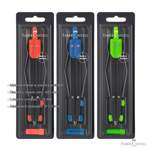 Compas mare Faber-Castell College, diverse culori, diametru maxim 480 mm, pentru scoala si uz profesional [1]