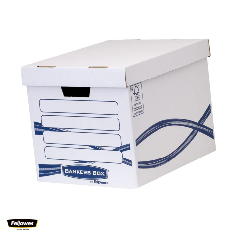 Cutii depozitare - Container arhivare pentru 5 bibliorafturi Fellowes Bankers Box, alb, 330x340x426 mm