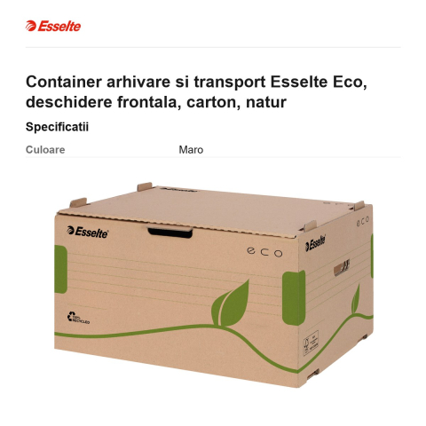 Container arhivare si transport Esselte Eco, deschidere frontala, carton, natur [2]