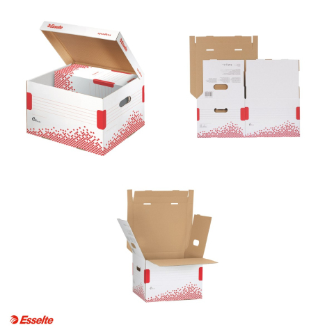 Container arhivare si transport Esselte Speedbox, cu capac, carton, dimensiune M, capacitate 3 cutii de 100 mm, alb [3]